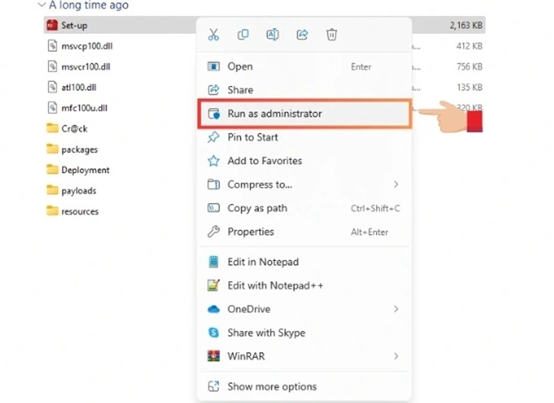 Giải nén, mở thư mục và chạy Setup.exe để cài đặt Illustrator CS6