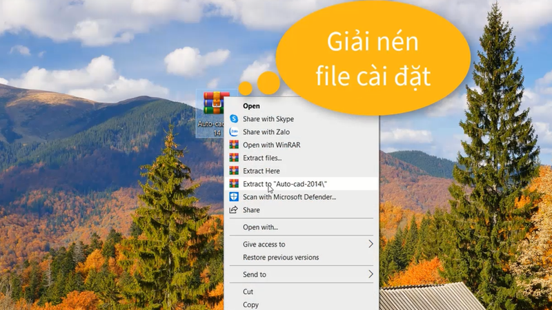 Sau khi tải xong, mở thư mục chứa file và giải nén bằng WinRAR