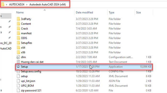 Nhấp đúp vào tệp .ISO hoặc mở thư mục giải nén, chạy Setup.exe