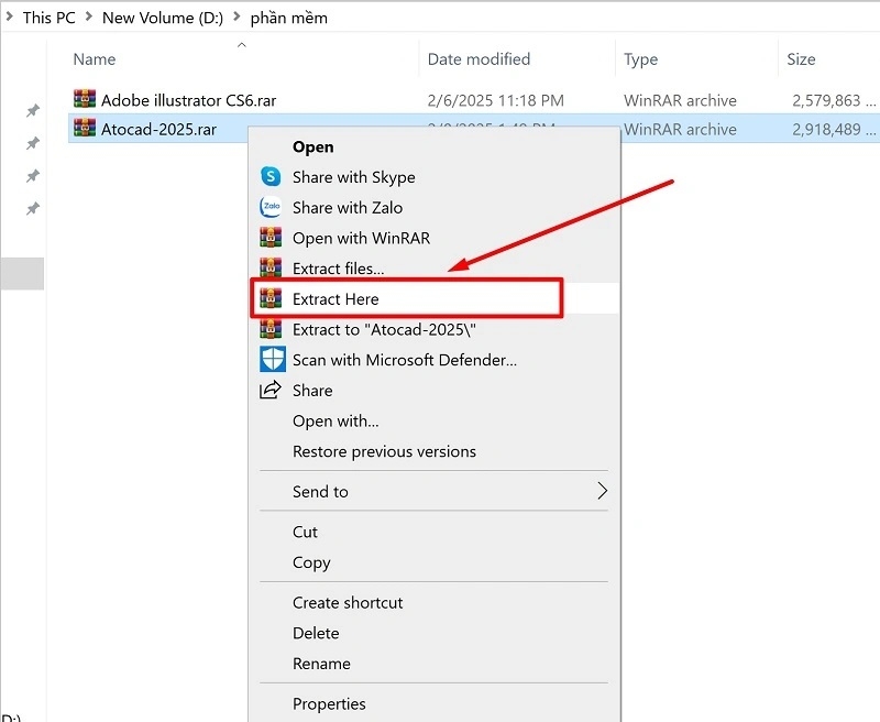 Giải nén file .zip/.rar hoặc nhấp đúp .ISO để tạo ổ ảo, rồi mở thư mục