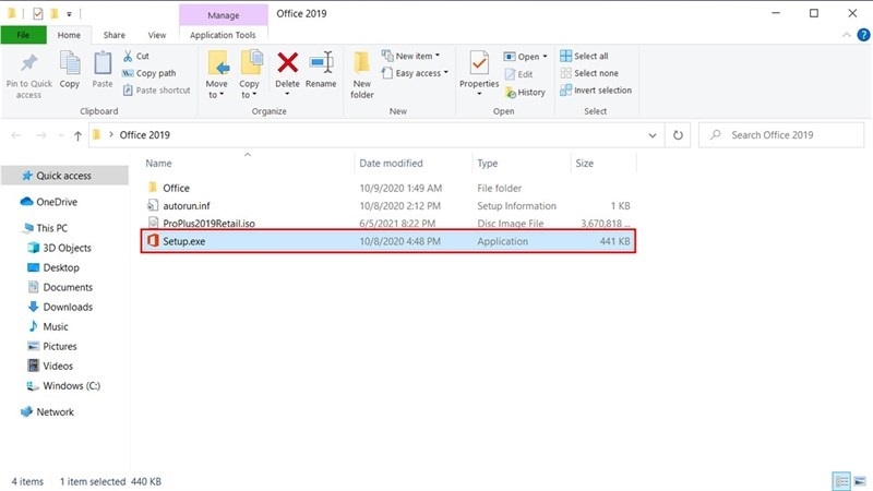 Mở thư mục, chạy Setup.exe, chọn ứng dụng, ngôn ngữ EN-US, nhấn Install
