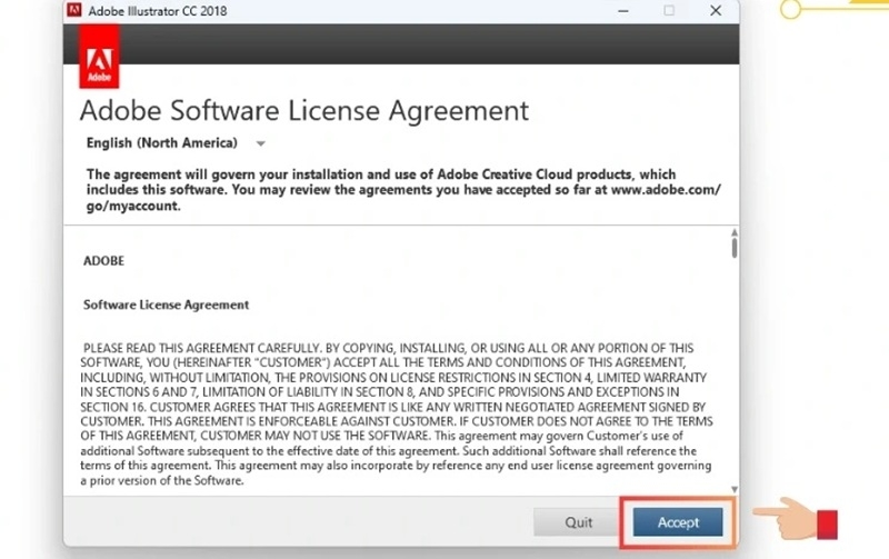 Chọn "Accept", chọn bản phù hợp và nhấn "Install" để cài