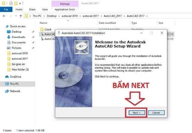 Chọn thư mục cài đặt hoặc nhấn "Browse" để chỉnh, rồi nhấn "Next"
