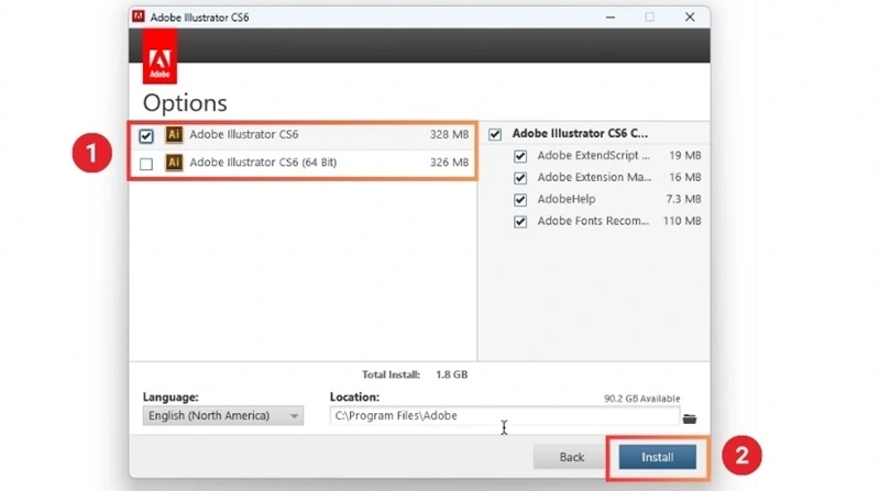 Chọn bản 32-bit hoặc 64-bit phù hợp rồi nhấn 