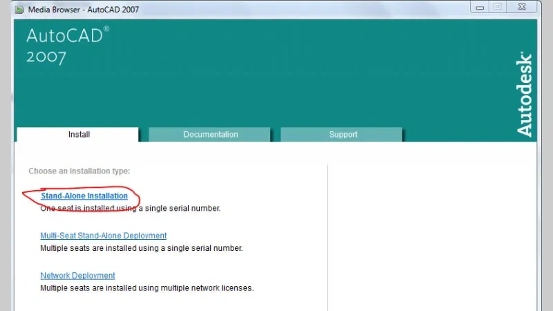 Chọn "Stand-Alone Installation", nhấn "Install" rồi bấm "OK"