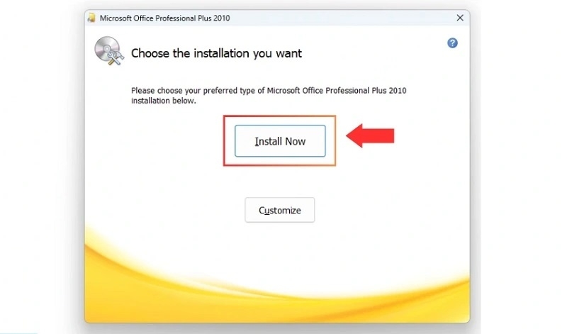 Chọn Install Now để cài toàn bộ hoặc Customize để tùy chỉnh rồi tiếp tục