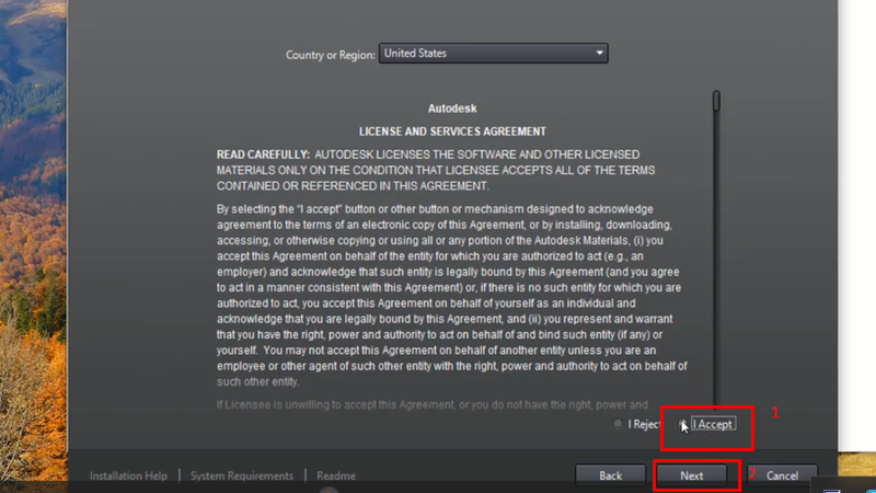 Chọn "I Accept", rồi nhấn "Next" để tiếp tục cài đặt