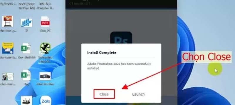 Nhấn Finish để hoàn tất, mở Photoshop 2022 và sử dụng ngay