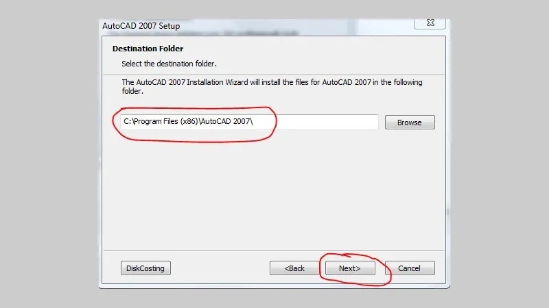 Chọn thư mục cài đặt hoặc giữ mặc định, rồi nhấn "Next" để tiếp tục