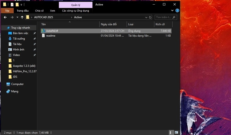 Vào thư mục Active, chạy AdskNLM.exe với quyền Admin để kích hoạt